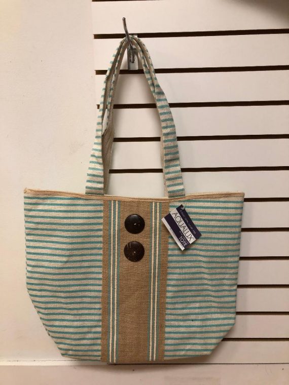 Striped Burlap Jute Beach Tote 3 Colors